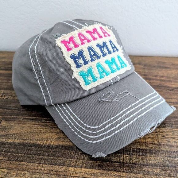 2/$30 Ladies Grey Mama Mama Mama Baseball Hat - Picture 3 of 6